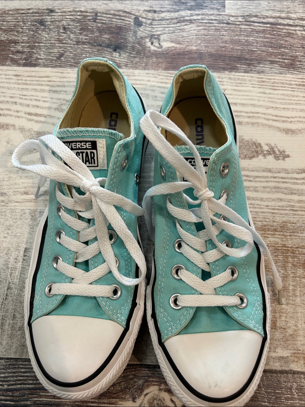 Converse Low Top Sneakers - Aqua Teal with White